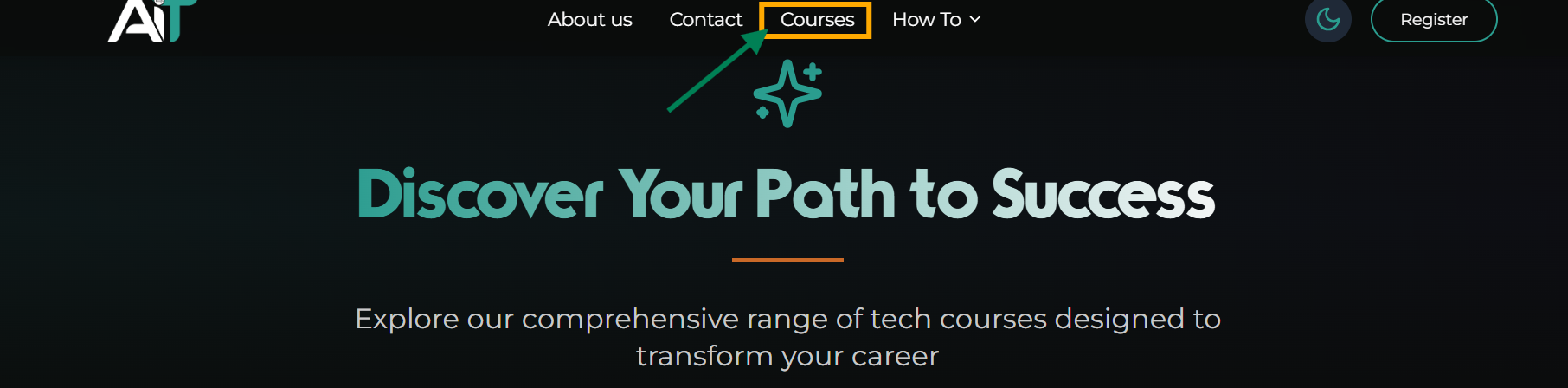 Step 1: Visit Courses page